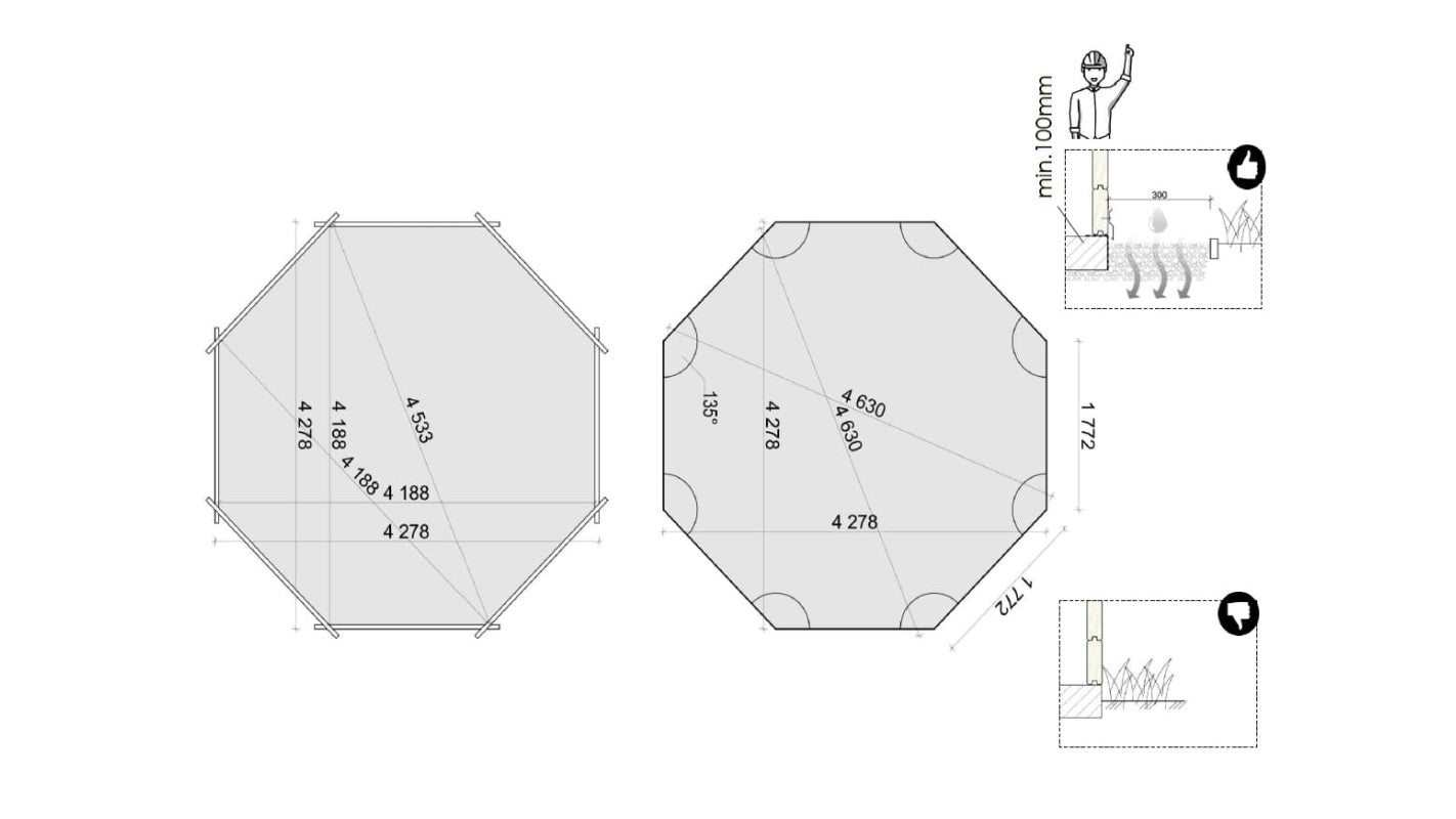 Piscina in legno 4.71x4.72 - H.1.20 m autoportante - BAS753OSP - ALTANKA