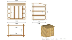 Piscina in legno 4.71x4.72 - H.1.20 m autoportante - BAS753OSP+SZA7 - ALTANKA
