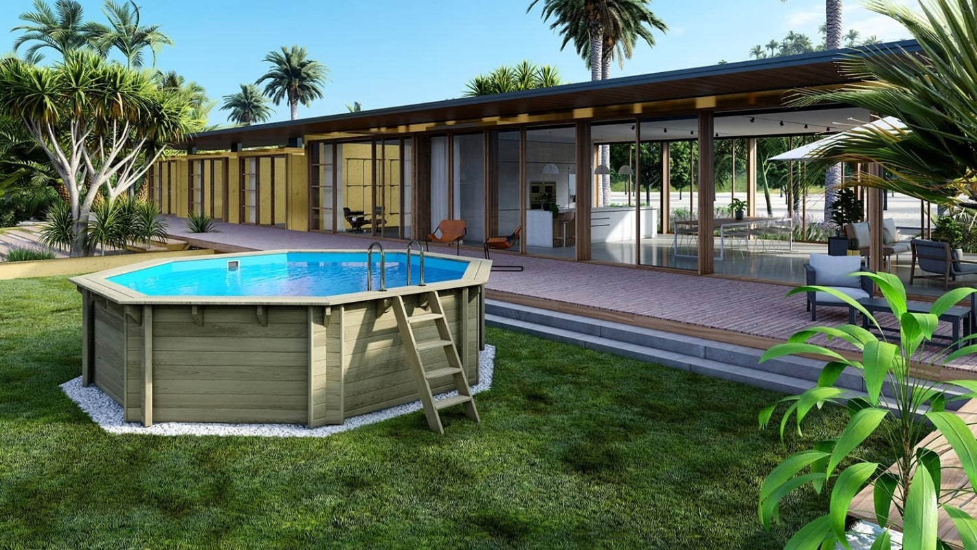 Piscina in legno 4.71x4.72 - H.1.20 m autoportante - BAS753OSP+SZA7 - ALTANKA