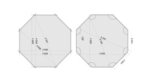 Piscina in legno 5.37x5.37 - H.1.31 m autoportante - BAS90OSP+SZA8 - ALTANKA