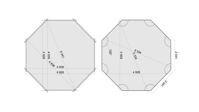 Piscina in legno 5.37x5.37 - H.1.31 m autoportante - BAS90OSP+SZA8 - ALTANKA