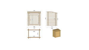 Piscina in legno 5.37x5.37 - H.1.31 m autoportante - BAS90OSP+SZA8 - ALTANKA