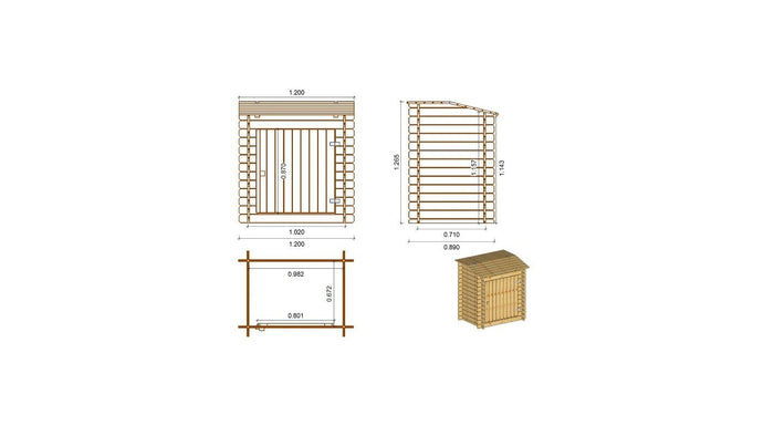 Piscina in legno 5.37x5.37 - H.1.31 m autoportante - BAS90OSP+SZA8 - ALTANKA