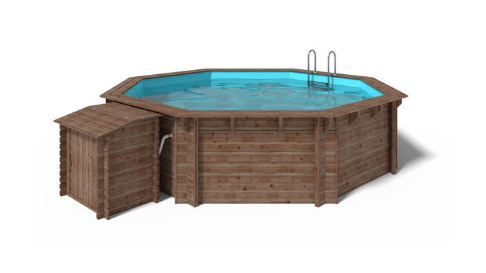 Piscina in legno 5.37x5.37 - H.1.31 m autoportante - BAS90OSP+SZA8 - ALTANKA