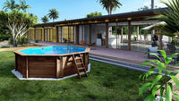 Piscina in legno 5.37x5.37 - H.1.31 m autoportante - BAS90OSP+SZA8 - ALTANKA