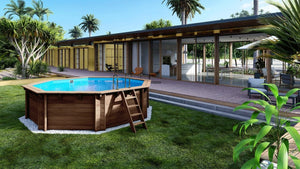 Piscina in legno 5.37x5.37 - H.1.31 m autoportante - BAS90OSP+SZA8 - ALTANKA