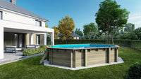 Piscina in legno 6.57x4.07 - H.1.20 m fissate su calcestruzzo esistente - BAS748OSPL - ALTANKA