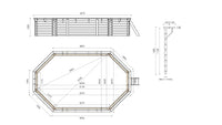 Piscina in legno 6.57x4.07 - H.1.20 m fissate su calcestruzzo esistente - BAS748OSPL - ALTANKA