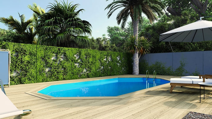 Piscina in legno 7,57x4,07 - H.1,31 m fissate su calcestruzzo esistente - BAS745OSPL - ALTANKA