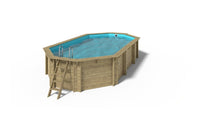 Piscina in legno 7,57x4,07 - H.1,31 m fissate su calcestruzzo esistente - BAS745OSPL - ALTANKA