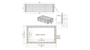 Piscina in legno Aqua 4.65x2.85 - H.1.24 m con profilo da cementare - BAS7306OSPI - ALTANKA