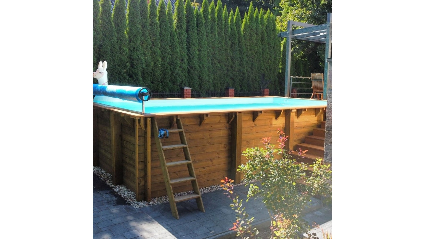 Piscina in legno Aqua 4.65x2.85 - H.1.24 m fissate su calcestruzzo esistente - BAS7306OSPL - ALTANKA