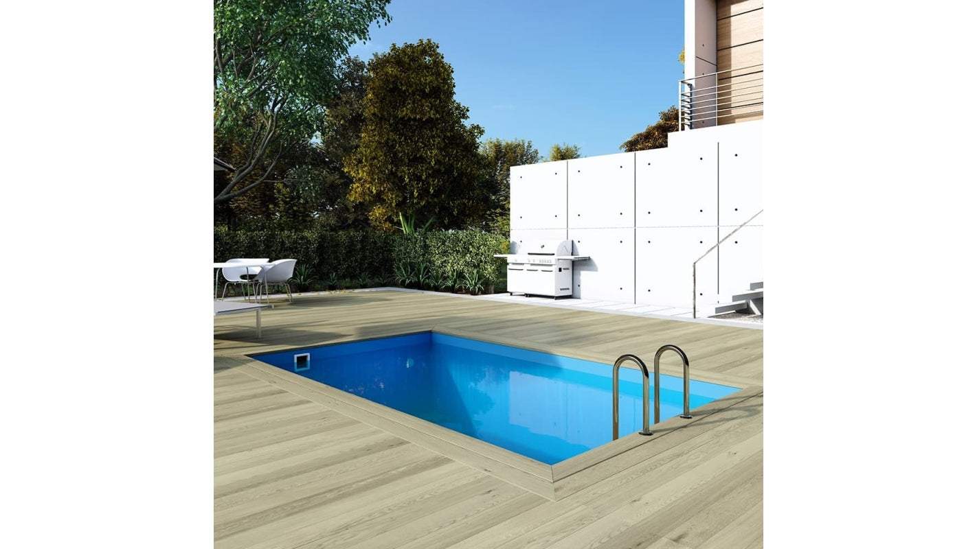 Piscina in legno Aqua 4.65x2.85 - H.1.24 m fissate su calcestruzzo esistente - BAS7306OSPL - ALTANKA