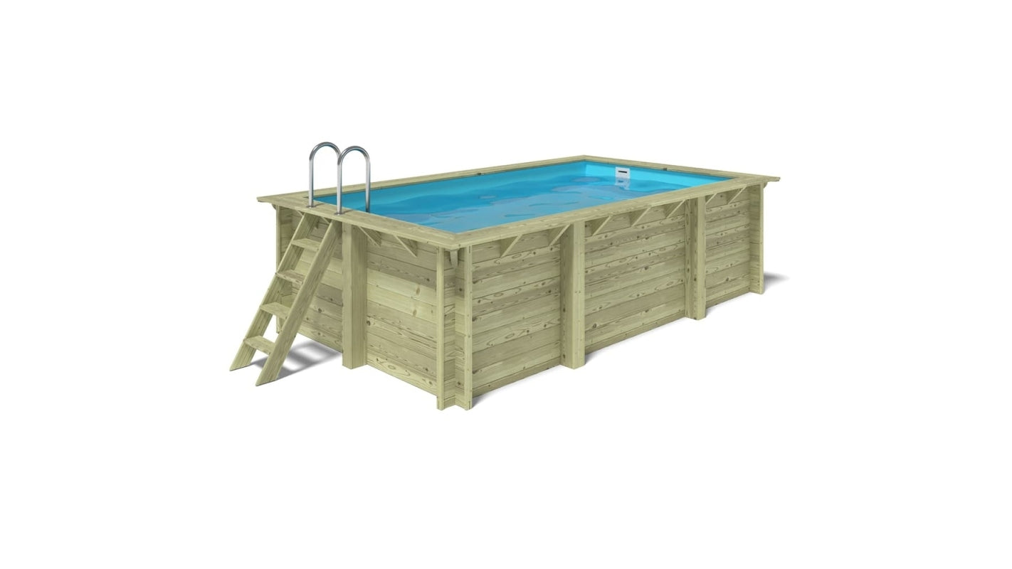 Piscina in legno Aqua 4.65x2.85 - H.1.24 m fissate su calcestruzzo esistente - BAS7306OSPL - ALTANKA