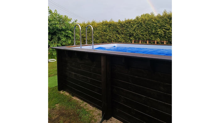 Piscina in legno Aqua 4.65x2.85 - H.1.24 m su telaio senza cementazione - BAS7306OSPU+SZA - ALTANKA