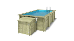 Piscina in legno Aqua 4.65x2.85 - H.1.24 m su telaio senza cementazione - BAS7306OSPU+SZA - ALTANKA