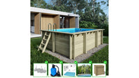 Piscina in legno Aqua 4.65x2.85 - H.1.24 m su telaio senza cementazione - BAS7306OSPU+SZA - ALTANKA