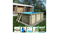 Piscina in legno Aqua 4.65x2.85 - H.1.24 m su telaio senza cementazione - BAS7306OSPU - ALTANKA