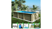 Piscina in legno Aqua 6.1x2.85 - H.1.31 m con profilo da cementare - BAS7307OSPI - ALTANKA