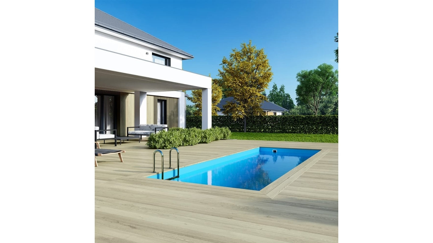 Piscina in legno Aqua 6.1x2.85 - H.1.31 m con profilo da cementare - BAS7307OSPI - ALTANKA