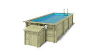 Piscina in legno Aqua 6.1x2.85 - H.1.31 m fissate su calcestruzzo esistente - BAS7307OSPL+SZA - ALTANKA