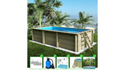 Piscina in legno Aqua 6.1x2.85 - H.1.31 m fissate su calcestruzzo esistente - BAS7307OSPL - ALTANKA