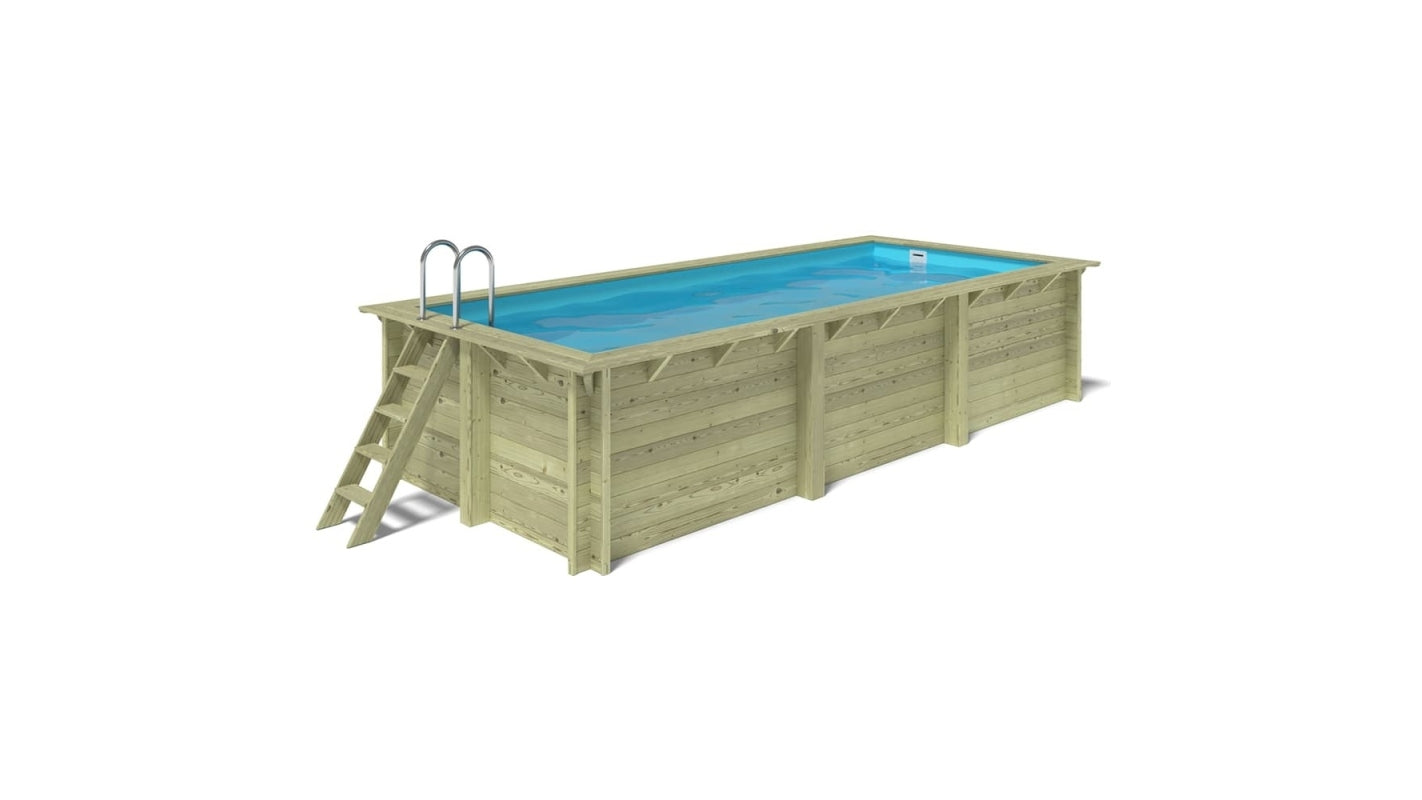 Piscina in legno Aqua 6.1x2.85 - H.1.31 m fissate su calcestruzzo esistente - BAS7307OSPL - ALTANKA
