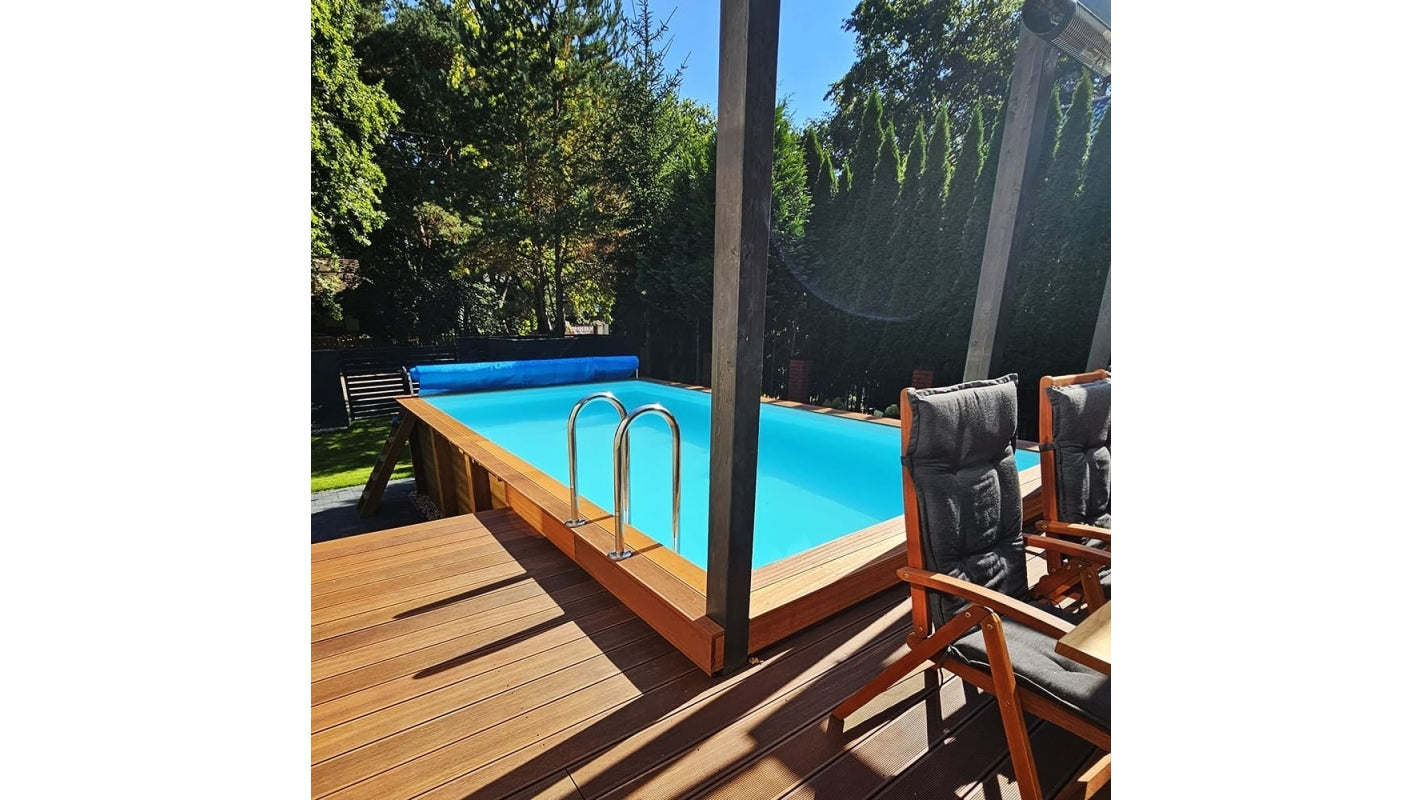 Piscina in legno Aqua 6.1x2.85 - H.1.31 m fissate su calcestruzzo esistente - BAS7307OSPL - ALTANKA
