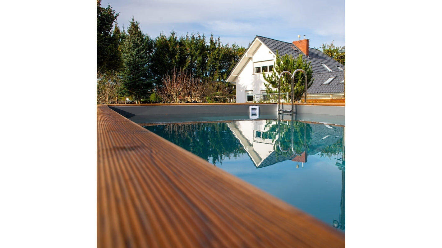 Piscina in legno Aqua 6.1x2.85 - H.1.31 m su telaio senza cementazione - BAS7307OSPU - ALTANKA