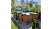 Piscina in legno Aqua 7x3.75 - H.1.45 m con profilo da cementare - BAS7308OSPI+SZA - ALTANKA