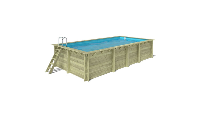 Piscina in legno Aqua 7x3.75 - H.1.45 m con profilo da cementare - BAS7308OSPI - ALTANKA