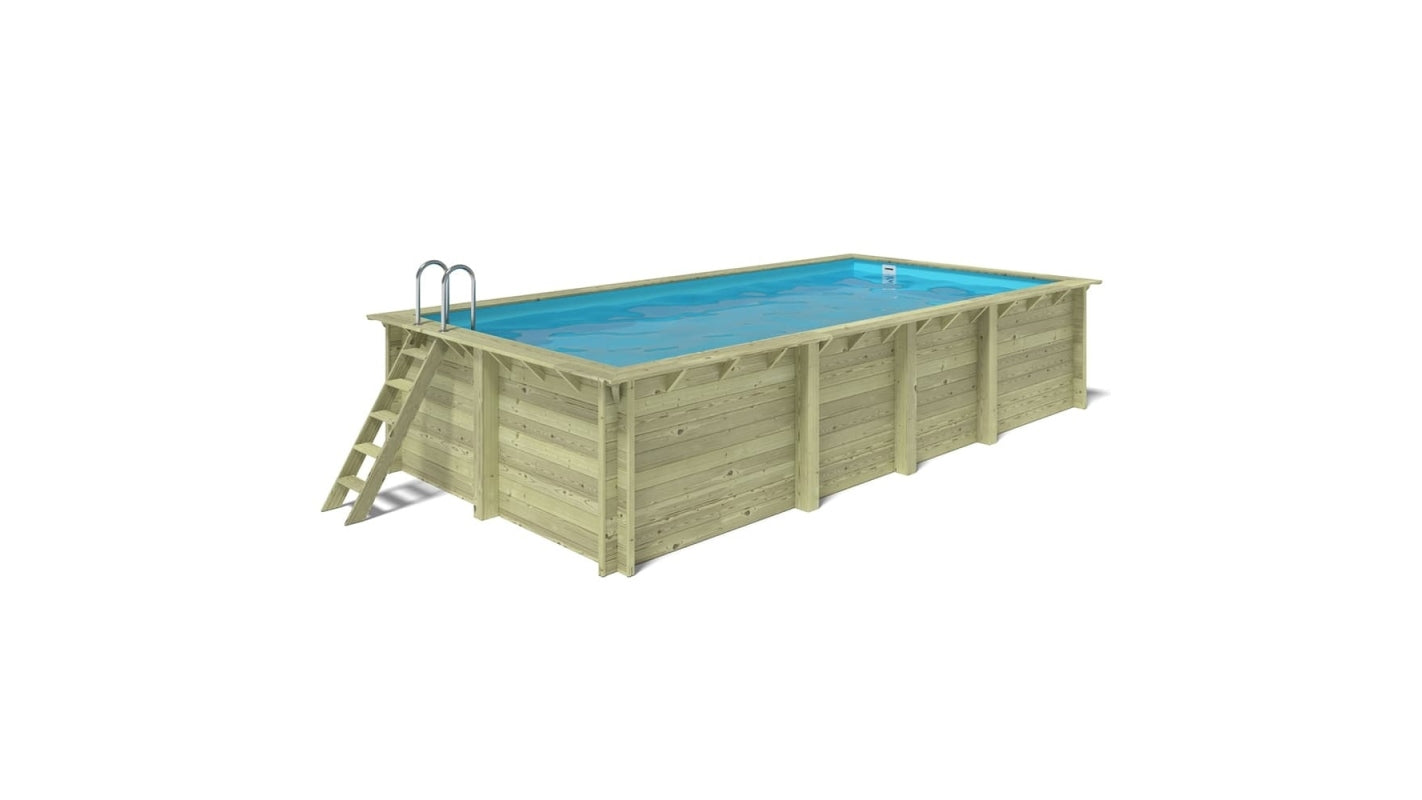 Piscina in legno Aqua 7x3.75 - H.1.45 m su telaio senza cementazione - BAS7308OSPU - ALTANKA
