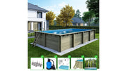 Piscina in legno Aqua 8.5x4.35 - H.1.45 m con profilo da cementare - BAS7309OSPI - ALTANKA