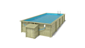 Piscina in legno Aqua 8.5x4.35 - H.1.45 m con profilo da cementare - BAS7309OSPI+SZA - ALTANKA
