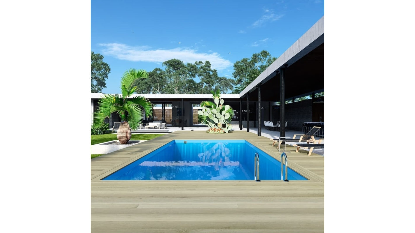 Piscina in legno Aqua 8.5x4.35 - H.1.45 m fissate su calcestruzzo esistente - BAS7309OSPL - ALTANKA