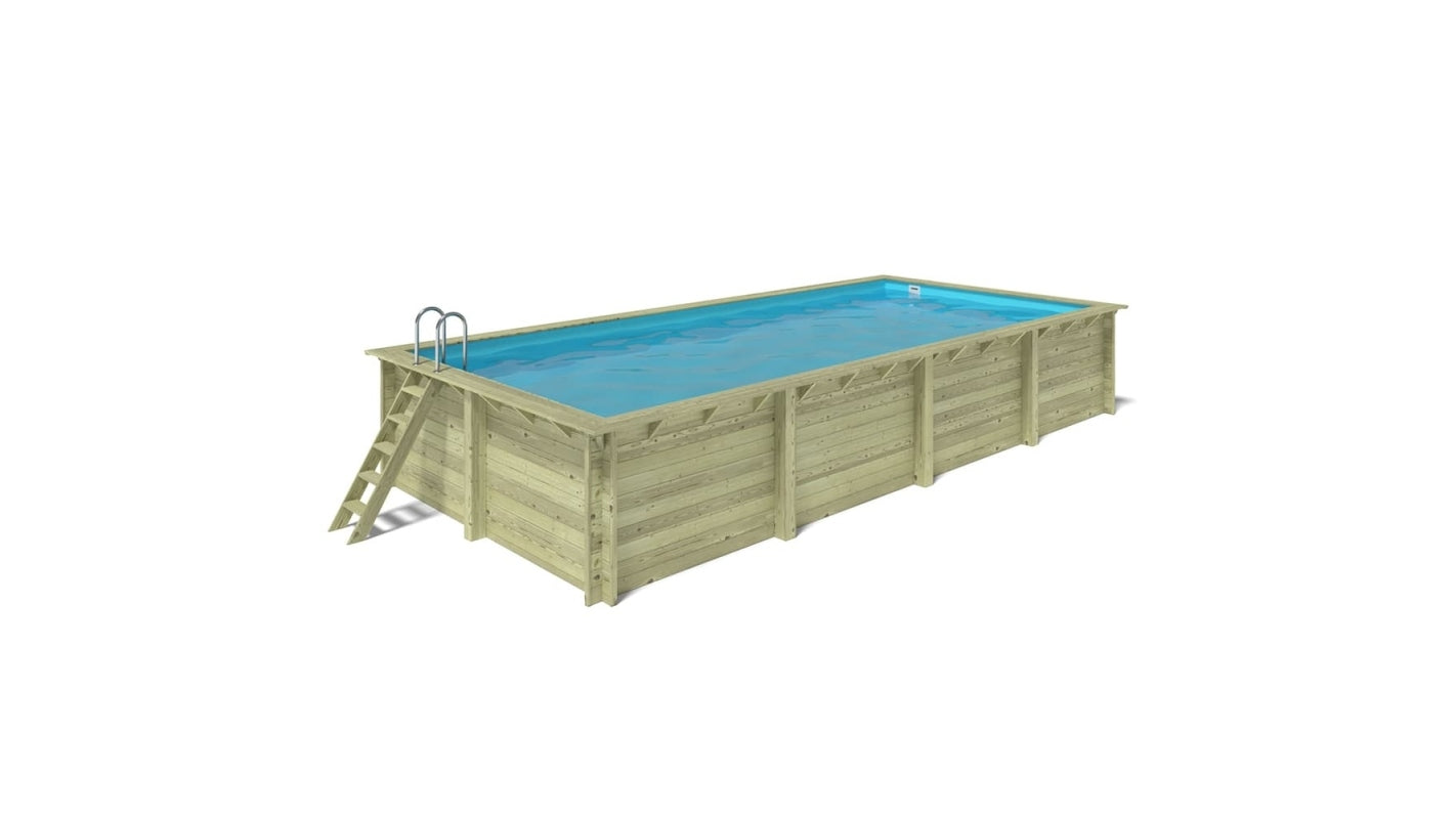 Piscina in legno Aqua 8.5x4.35 - H.1.45 m fissate su calcestruzzo esistente - BAS7309OSPL - ALTANKA