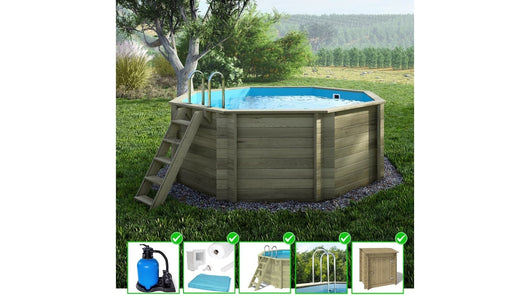 Piscina in legno Coral 3.25x3.25 - H.1.18 m autoportante - BAS7301OSP+SZA - ALTANKA