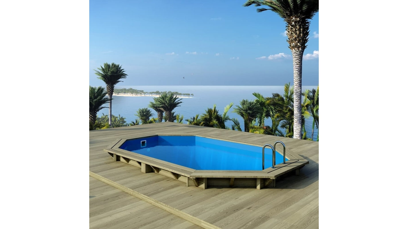 Piscina in legno Nemo 4.3x3.00 - H.1.18 m fissate su calcestruzzo esistente - BAS7302OSPL - ALTANKA