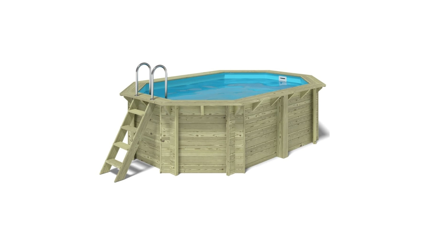 Piscina in legno Nemo 4.3x3.00 - H.1.18 m su telaio senza cementazione - BAS7302OSPU - ALTANKA
