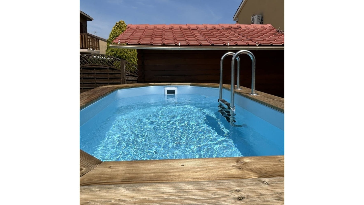 Piscina in legno Nemo 4.3x3.00 - H.1.18 m su telaio senza cementazione - BAS7302OSPU - ALTANKA