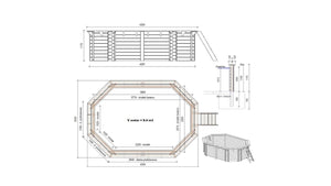 Piscina in legno Nemo 4.3x3.00 - H.1.18 m su telaio senza cementazione - BAS7302OSPU - ALTANKA