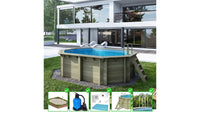 Piscina in legno Nemo 4.3x3.00 - H.1.18 m su telaio senza cementazione - BAS7302OSPU - ALTANKA
