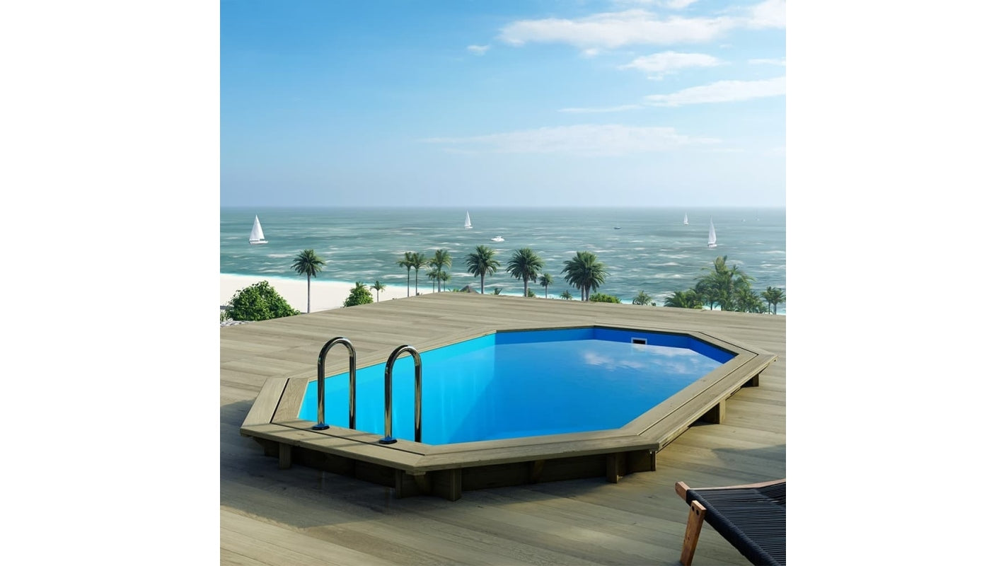 Piscina in legno Nemo 4.3x3.00 - H.1.31 m su telaio senza cementazione - BAS7303OSPU - ALTANKA