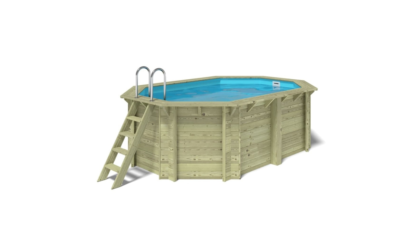 Piscina in legno Nemo 4.3x3.00 - H.1.31 m su telaio senza cementazione - BAS7303OSPU - ALTANKA