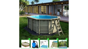 Piscina in legno Nemo 4.3x3.00 - H.1.31 m su telaio senza cementazione - BAS7303OSPU - ALTANKA