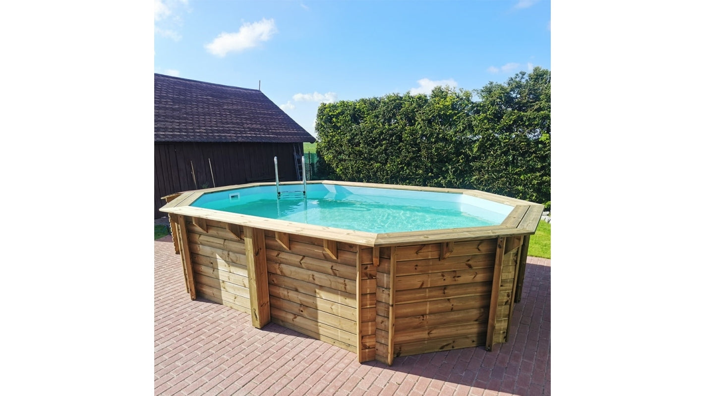 Piscina in legno Nemo 4.3x3.00 - H.1.31 m su telaio senza cementazione - BAS7303OSPU - ALTANKA
