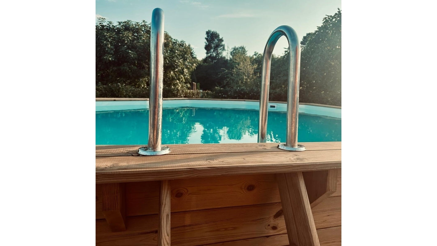Piscina in legno Nemo 5.79x3.49 - H.1.45 m con profilo da cementare - BAS7304OSPI - ALTANKA