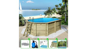 Piscina in legno Nemo 5.79x3.49 - H.1.45 m fissate su calcestruzzo esistente - BAS7304OSPL - ALTANKA