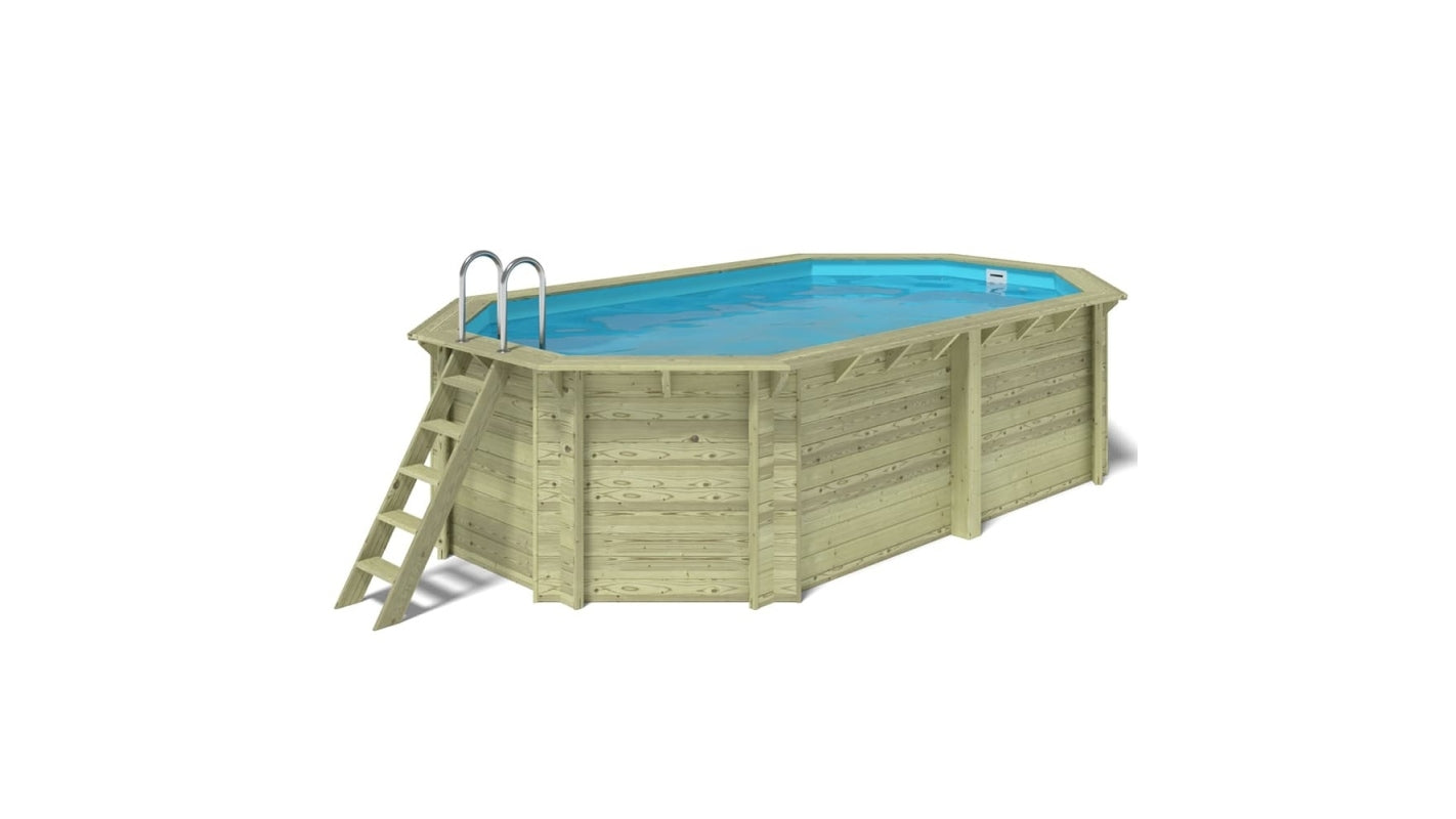 Piscina in legno Nemo 5.79x3.49 - H.1.45 m fissate su calcestruzzo esistente - BAS7304OSPL - ALTANKA
