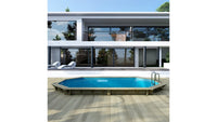 Piscina in legno Nemo 5.79x3.49 - H.1.45 m su telaio senza cementazione - BAS7304OSPU - ALTANKA